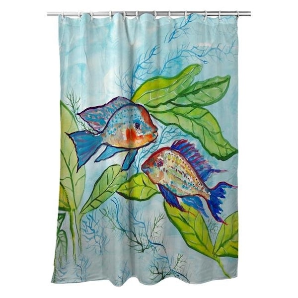 Betsy Drake Betsy Drake SH642 70 x 72 in. Pair of Fish Shower Curtain SH642 - main